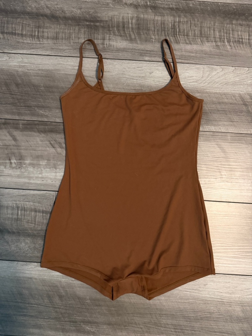 Free People Chestnut Brown Sleeveless Romper with Adjustable Straps seamless